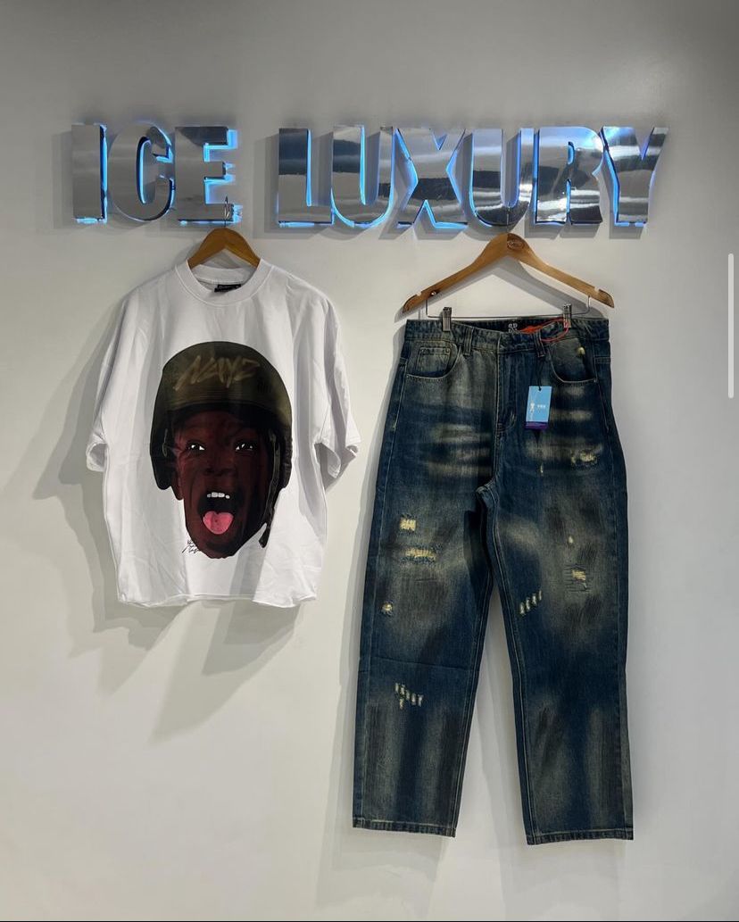 White Top with Jeans Pants